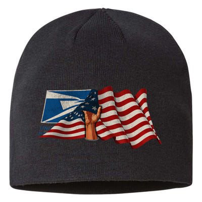 4th of July Independence Day Your Name US Postal Service Sustainable Beanie