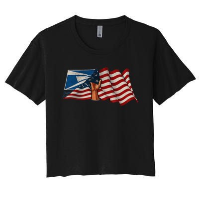 4th of July Independence Day Your Name US Postal Service Women's Crop Top Tee