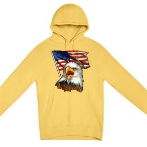 4th Of July Eagle American Flag Premium Pullover Hoodie