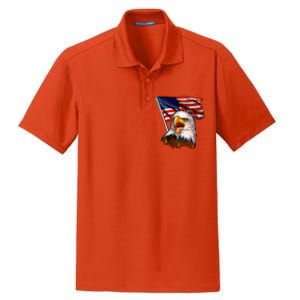 4th Of July Eagle American Flag Dry Zone Grid Polo