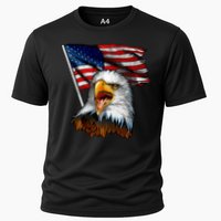4th Of July Eagle American Flag Cooling Performance Crew T-Shirt