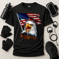 4th Of July Eagle American Flag Cooling Performance Crew T-Shirt
