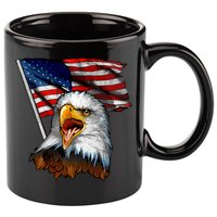 4th Of July Eagle American Flag 11oz C Handle Ceramic Mug
