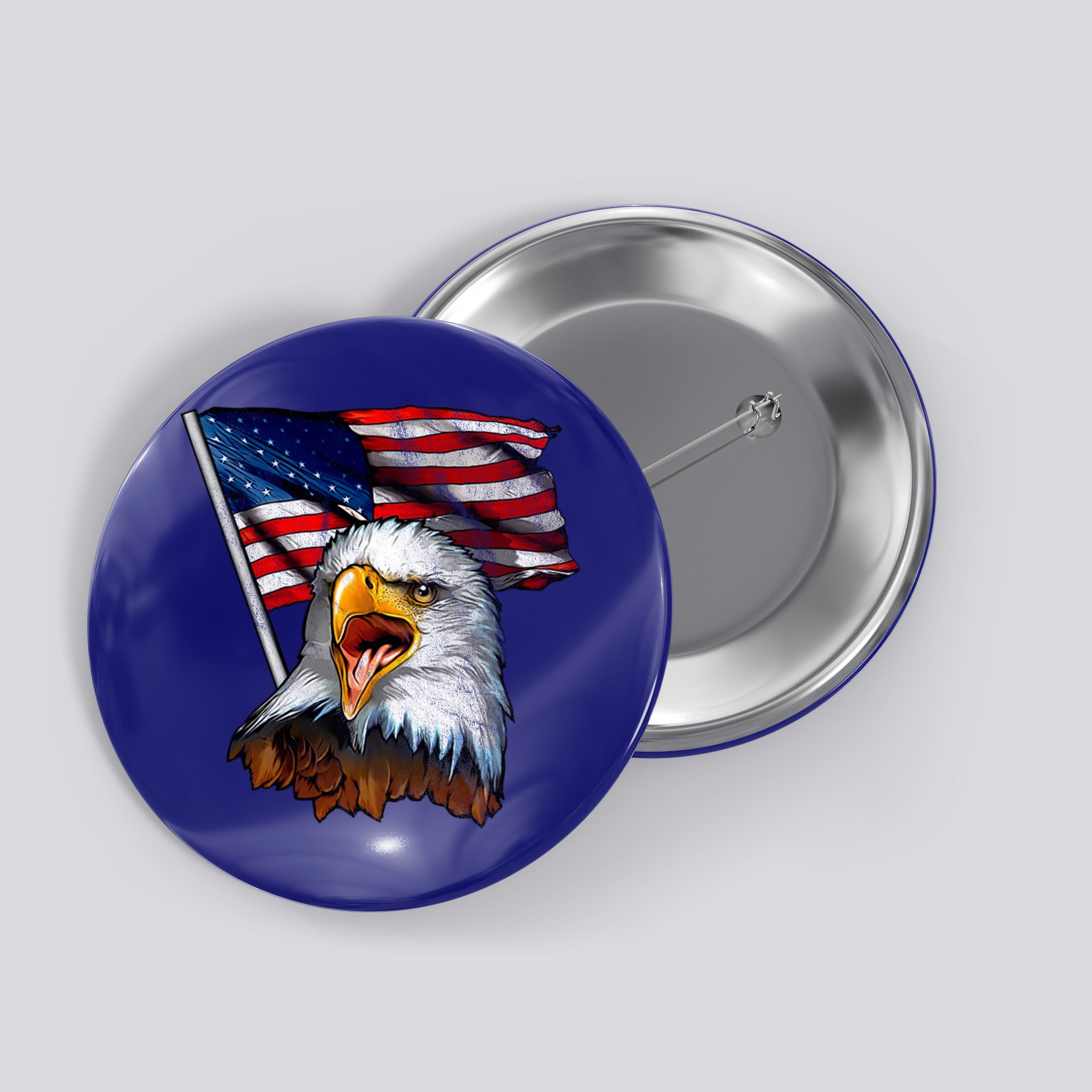 4th Of July Eagle American Flag Button