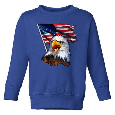 4th Of July Eagle American Flag Toddler Sweatshirt