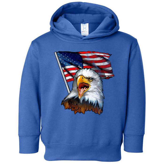 4th Of July Eagle American Flag Toddler Hoodie