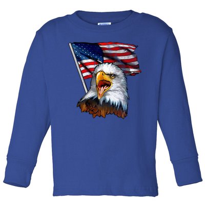 4th Of July Eagle American Flag Toddler Long Sleeve Shirt