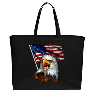 4th Of July Eagle American Flag Cotton Canvas Jumbo Tote