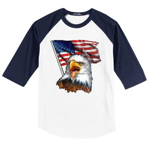 4th Of July Eagle American Flag Baseball Sleeve Shirt