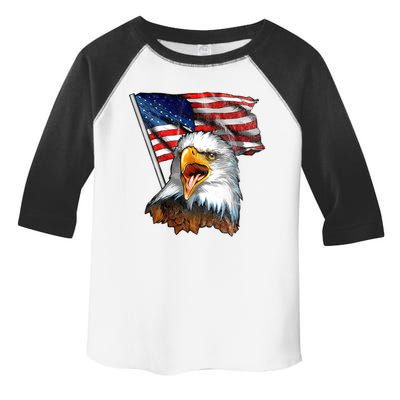 4th Of July Eagle American Flag Toddler Fine Jersey T-Shirt