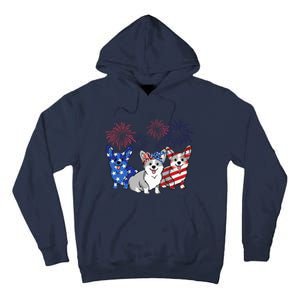 4th Of July American Flag Corgi Patriotic Dog Tall Hoodie