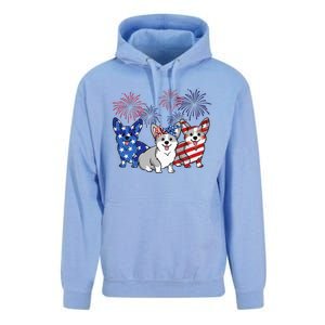 4th Of July American Flag Corgi Patriotic Dog Unisex Surf Hoodie