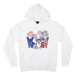 4th Of July American Flag Corgi Patriotic Dog Hoodie