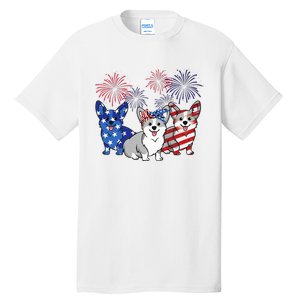 4th Of July American Flag Corgi Patriotic Dog Tall T-Shirt