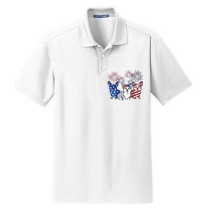 4th Of July American Flag Corgi Patriotic Dog Dry Zone Grid Polo