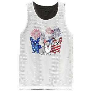 4th Of July American Flag Corgi Patriotic Dog Mesh Reversible Basketball Jersey Tank