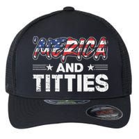 4th of July Merica and Titties Flexfit Unipanel Trucker Cap