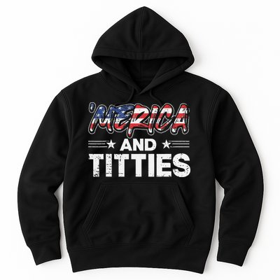 4th of July Merica and Titties Hoodie