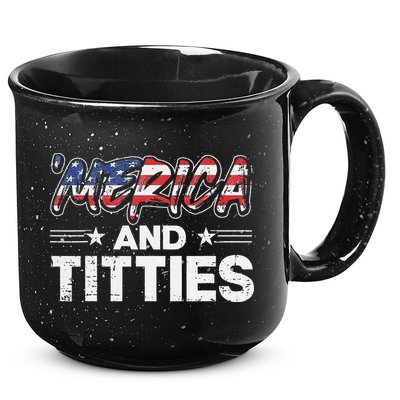 4th of July Merica and Titties 15oz Campfire Ceramic Mug