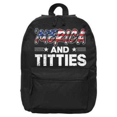 4th of July Merica and Titties 16 in Basic Backpack