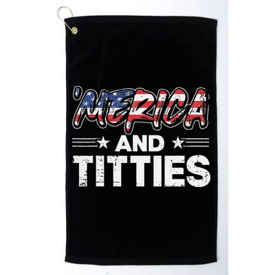 4th of July Merica and Titties Golf Towel