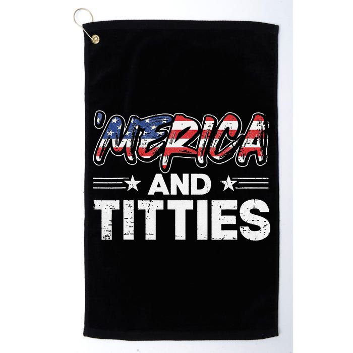 4th of July Merica and Titties Golf Towel