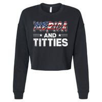 4th of July Merica and Titties Cropped Pullover Crew