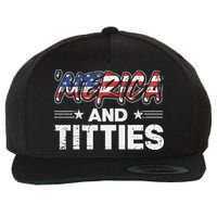 4th of July Merica and Titties Wool Snapback Cap