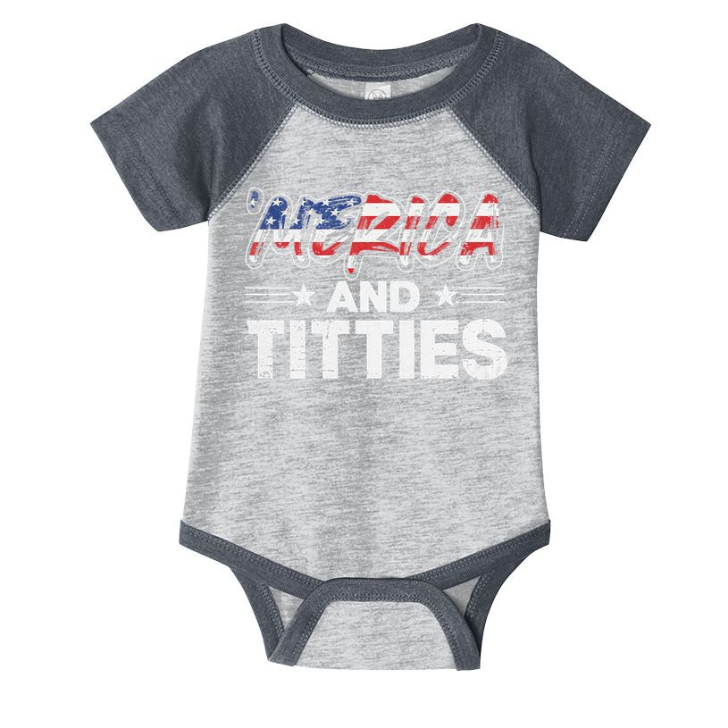 4th of July Merica and Titties Infant Baby Jersey Bodysuit