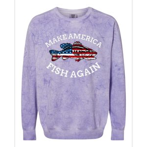 4th of July Fishing American Flag Make America Fish Again Colorblast Crewneck Sweatshirt