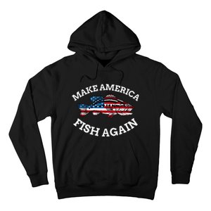 4th of July Fishing American Flag Make America Fish Again Hoodie