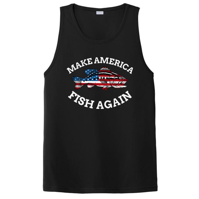 4th of July Fishing American Flag Make America Fish Again PosiCharge Competitor Tank