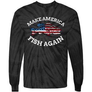 4th of July Fishing American Flag Make America Fish Again Tie-Dye Long Sleeve Shirt