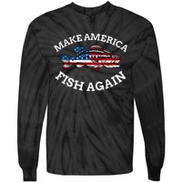 4th of July Fishing American Flag Make America Fish Again Tie-Dye Long Sleeve Shirt