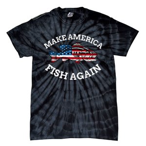 4th of July Fishing American Flag Make America Fish Again Tie-Dye T-Shirt