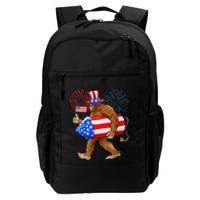 4th Of July Bigfoot American Flag Fireworks Sasquatch Backpack