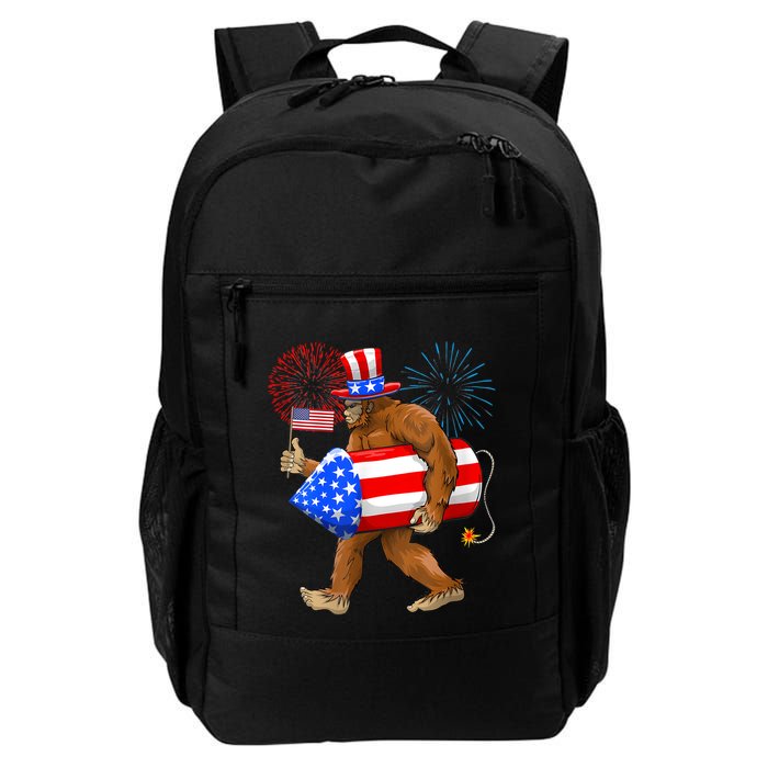 4th Of July Bigfoot American Flag Fireworks Sasquatch Backpack