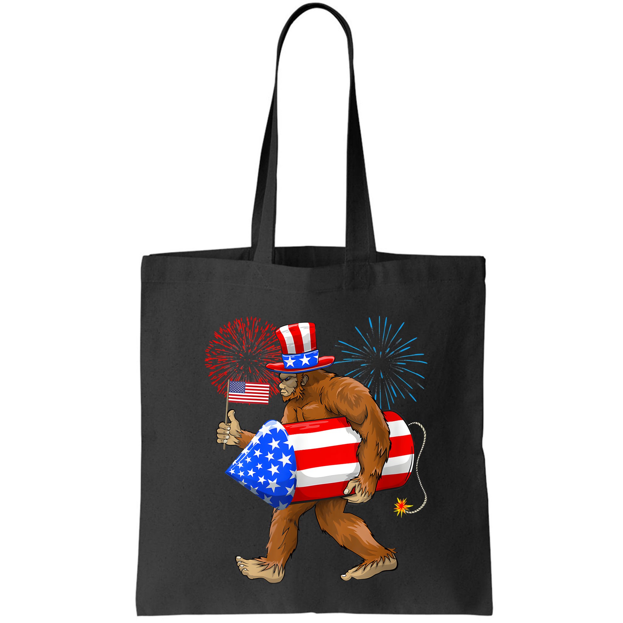4th Of July Bigfoot American Flag Fireworks Sasquatch Bag