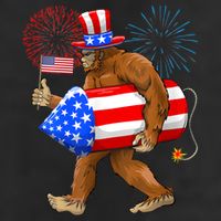 4th Of July Bigfoot American Flag Fireworks Sasquatch Golf Towel