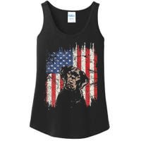 4th Of July Labrador American Flag Patriotic Chocolate Lab Ladies Essential Tank