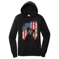 4th Of July Labrador American Flag Patriotic Chocolate Lab Women's Pullover Hoodie