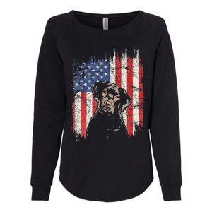 4th Of July Labrador American Flag Patriotic Chocolate Lab Womens California Wash Sweatshirt