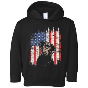 4th Of July Labrador American Flag Patriotic Chocolate Lab Toddler Hoodie