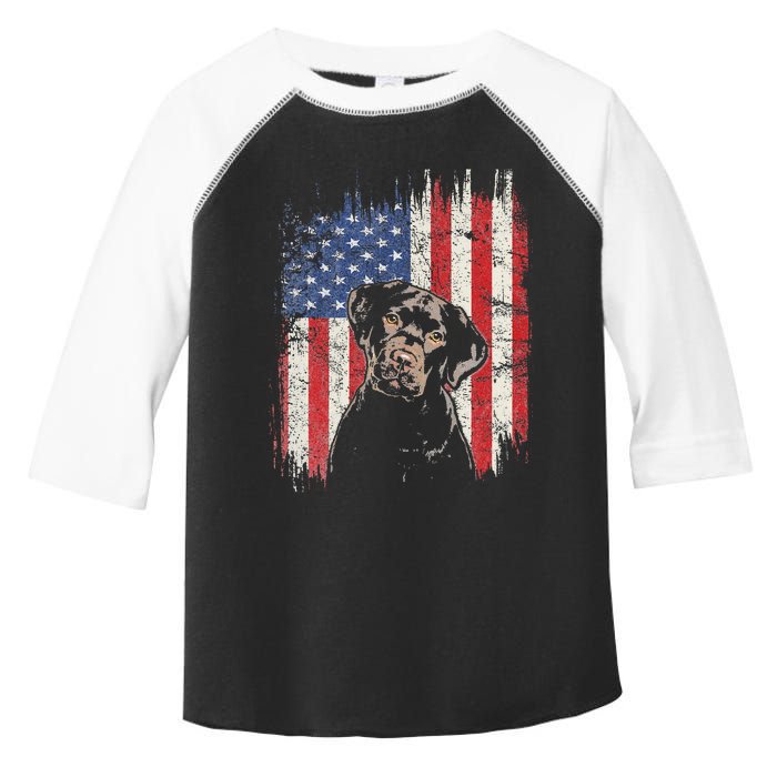 4th Of July Labrador American Flag Patriotic Chocolate Lab Toddler Fine Jersey T-Shirt