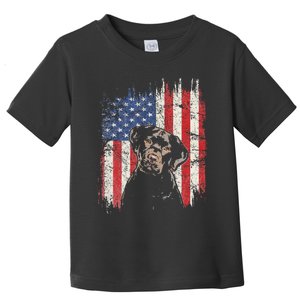 4th Of July Labrador American Flag Patriotic Chocolate Lab Toddler T-Shirt