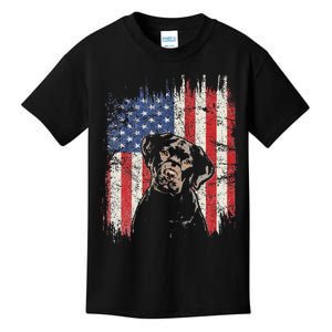 4th Of July Labrador American Flag Patriotic Chocolate Lab Kids T-Shirt