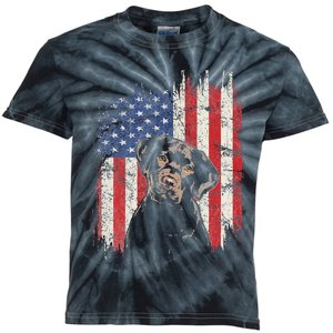 4th Of July Labrador American Flag Patriotic Chocolate Lab Kids Tie-Dye T-Shirt