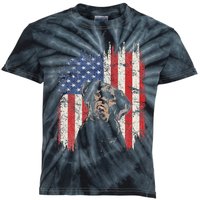 4th Of July Labrador American Flag Patriotic Chocolate Lab Kids Tie-Dye T-Shirt