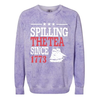 4th Of July Spilling The Tea Since 1773 Colorblast Crewneck Sweatshirt