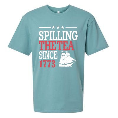 4th Of July Spilling The Tea Since 1773 Sueded Cloud Jersey T-Shirt